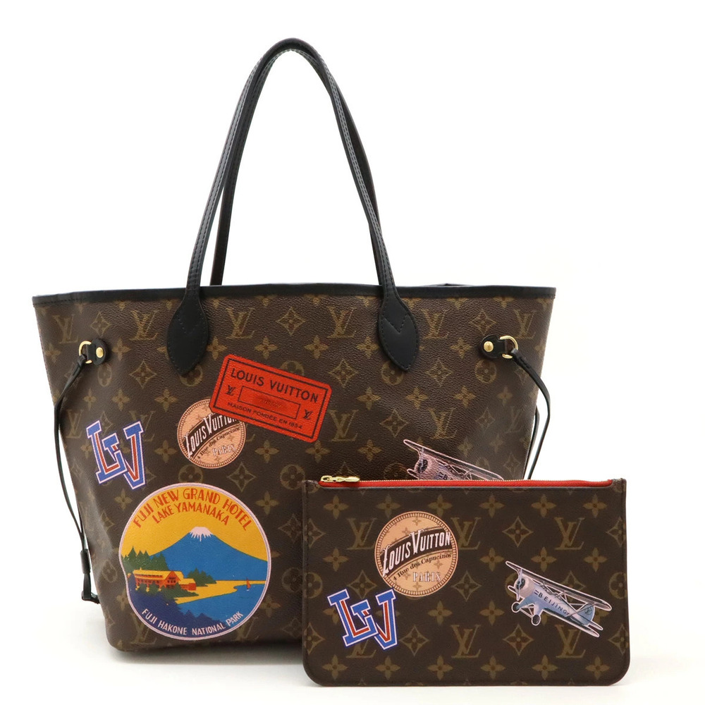 LOUIS VUITTON Monogram Neverfull My LV World Tour Tote Bag Shoulder Pouch
